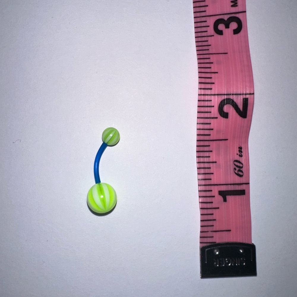Green and Blue Belly Button Ring